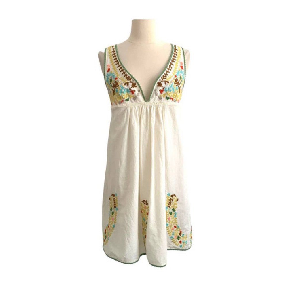 FOREVER 21 Embroidered Boho Tunic Dress